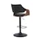 Armen Living Aspen Adjustable Swivel Black Faux Leather and Walnut Wood Bar Stool with Black Base LCASBAWABL - alternate 9